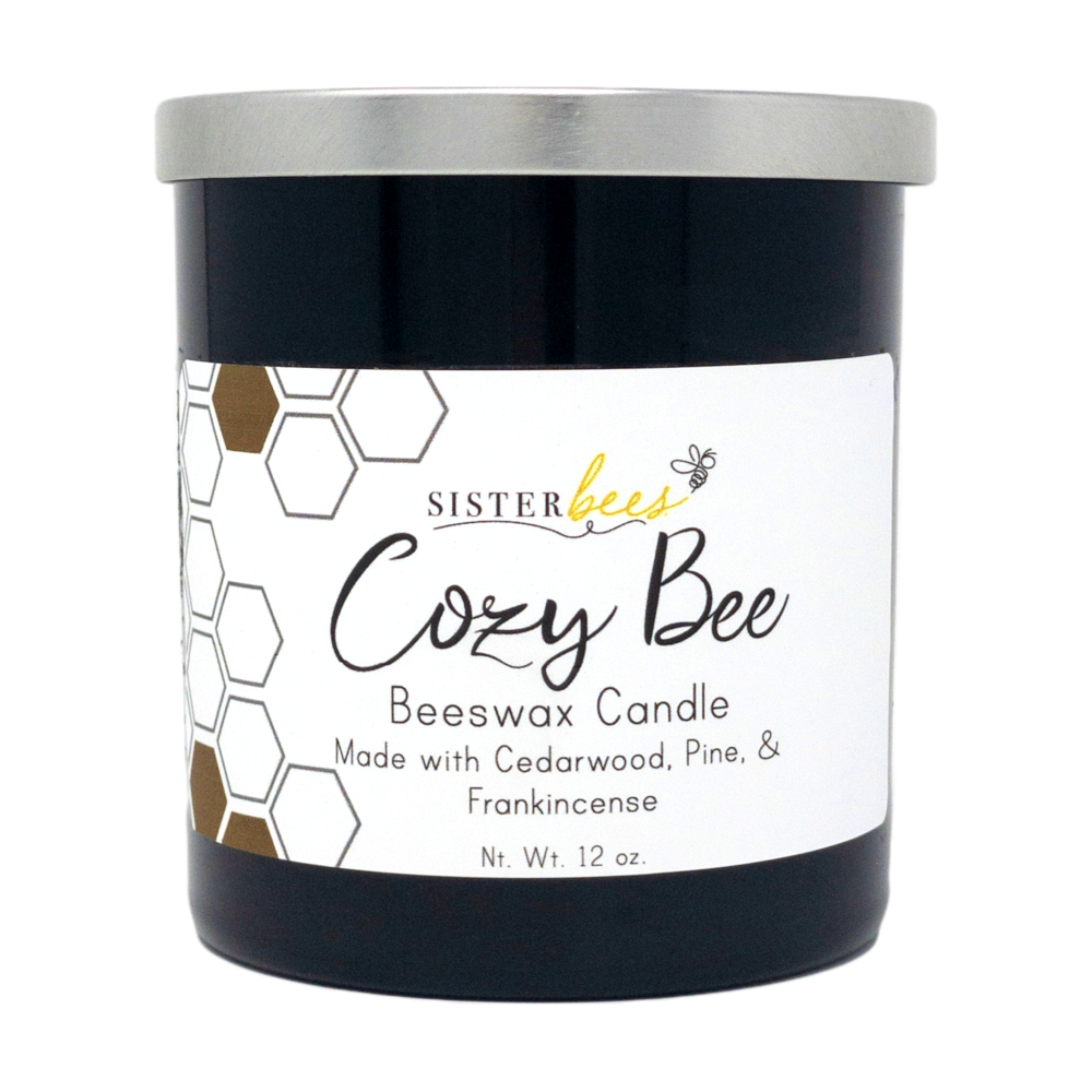 Cozy Bee: Cedarwood, Pine, & Frankincense - 10 Oz Beeswax Candle