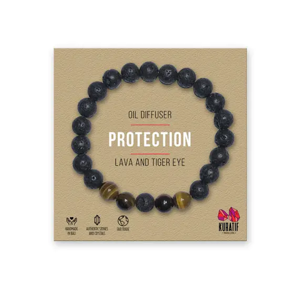 Protection Bracelet: Tiger Eye & Lava Stone