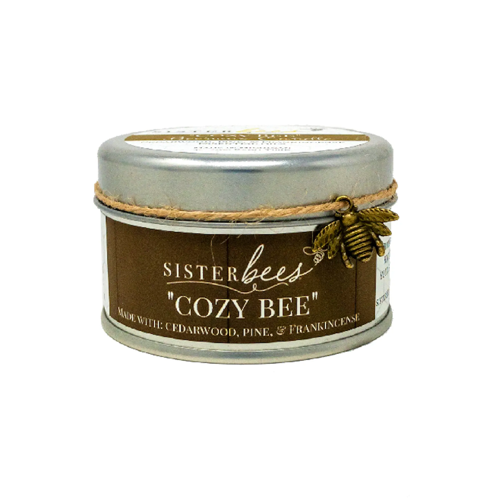 Cozy Bee: Cedarwood, Pine, & Frankincense - 6 Oz Beeswax Candle