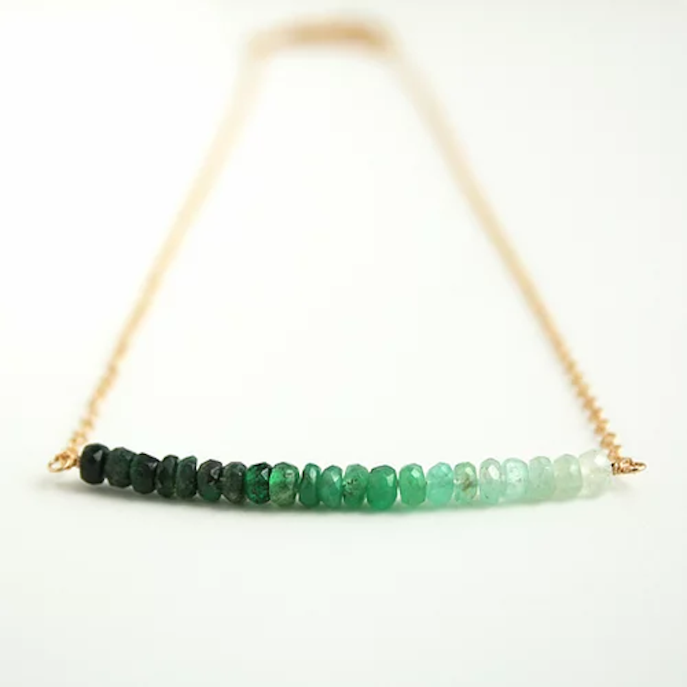 Emerald Ombre Necklace - Sterling Silver