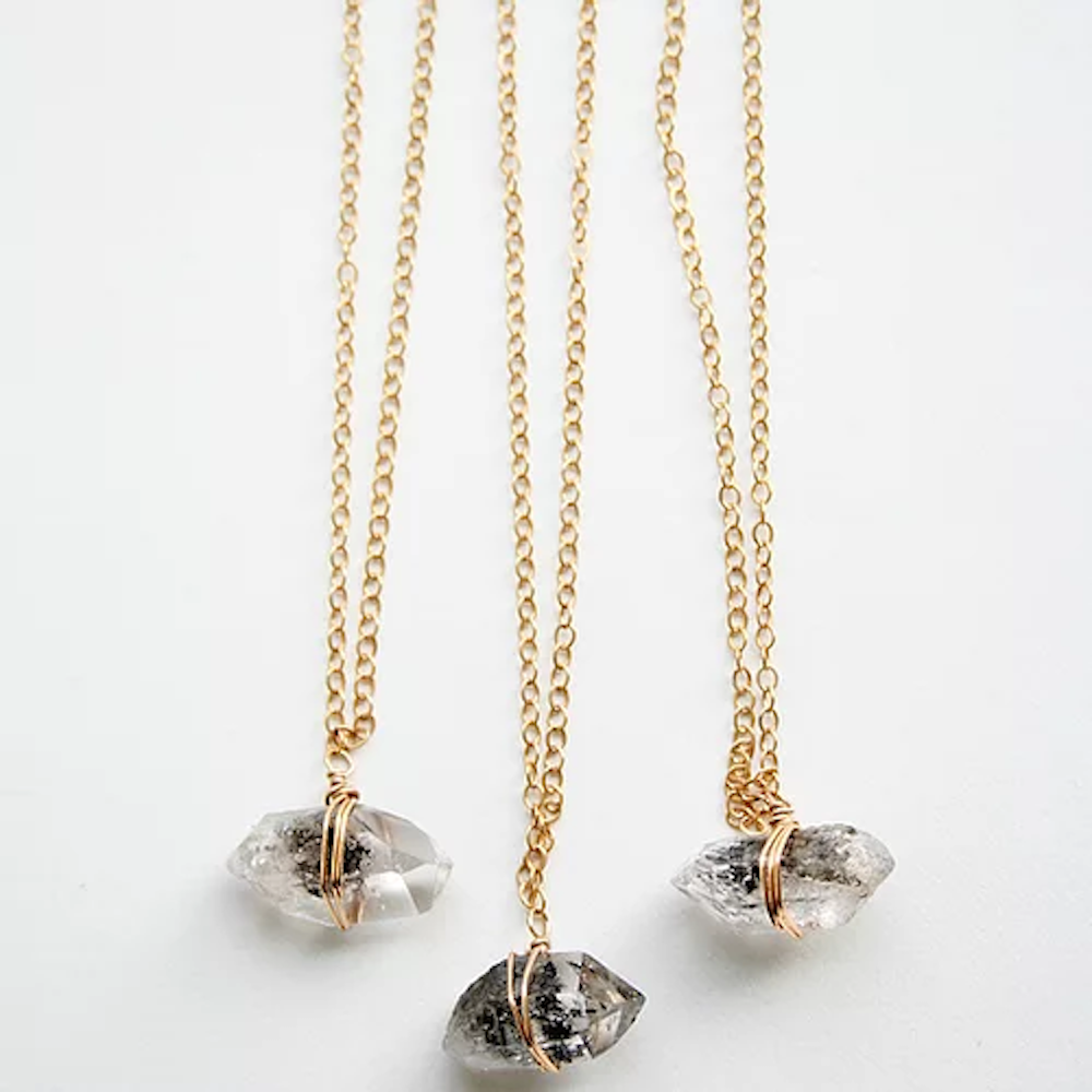 Herkimer Diamond Necklace - Gold Fill Chain