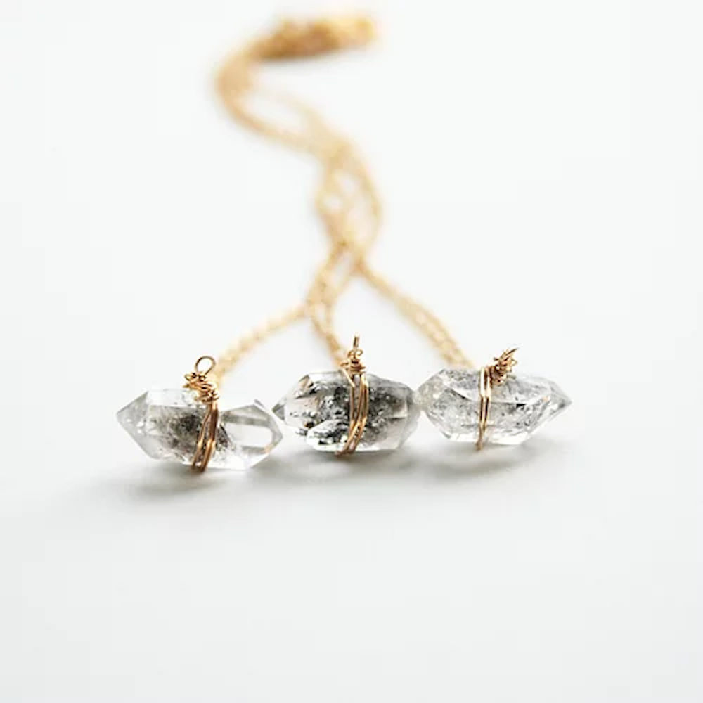 Herkimer Diamond Necklace - Gold Fill Chain