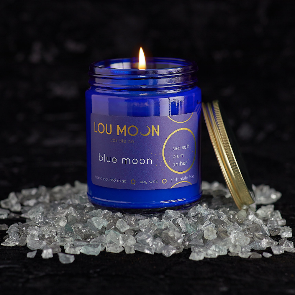 Blue Moon: Amber, Plum, & Sea Salt - 9 Oz Soy Candle