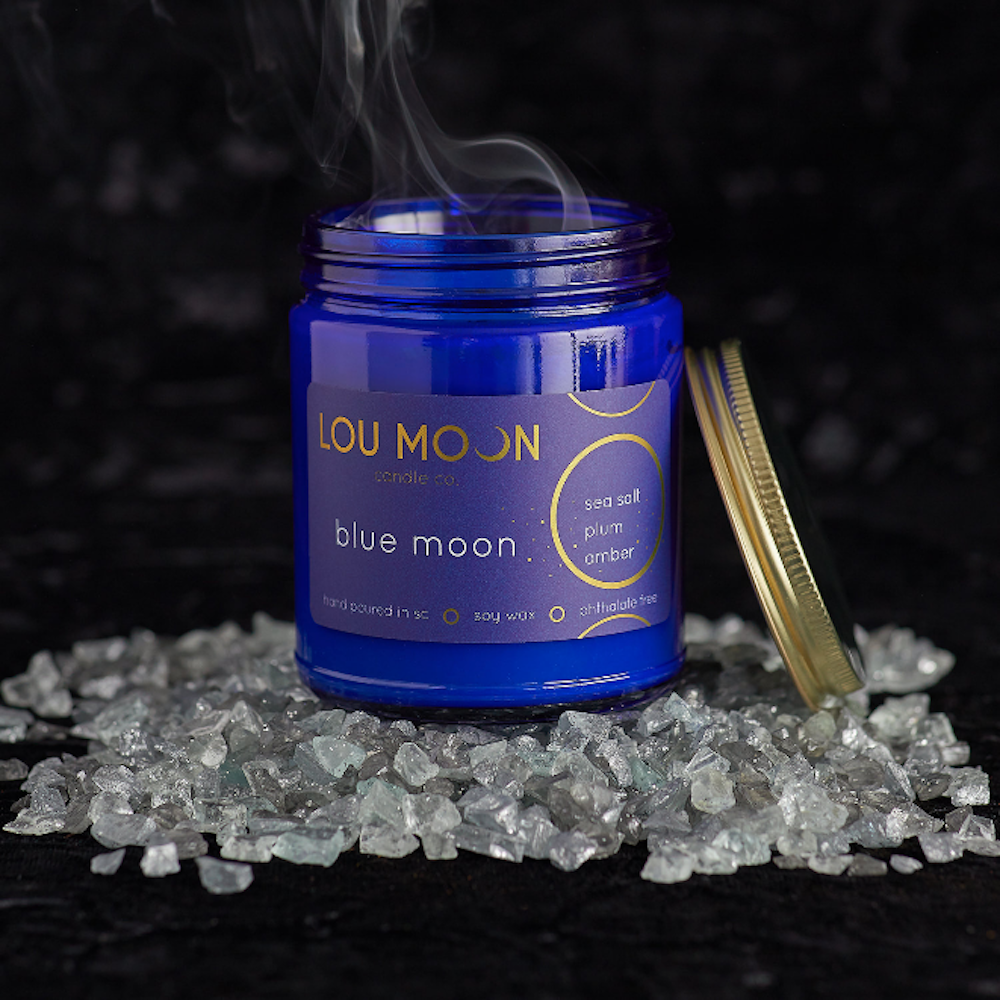 Blue Moon: Amber, Plum, & Sea Salt - 9 Oz Soy Candle