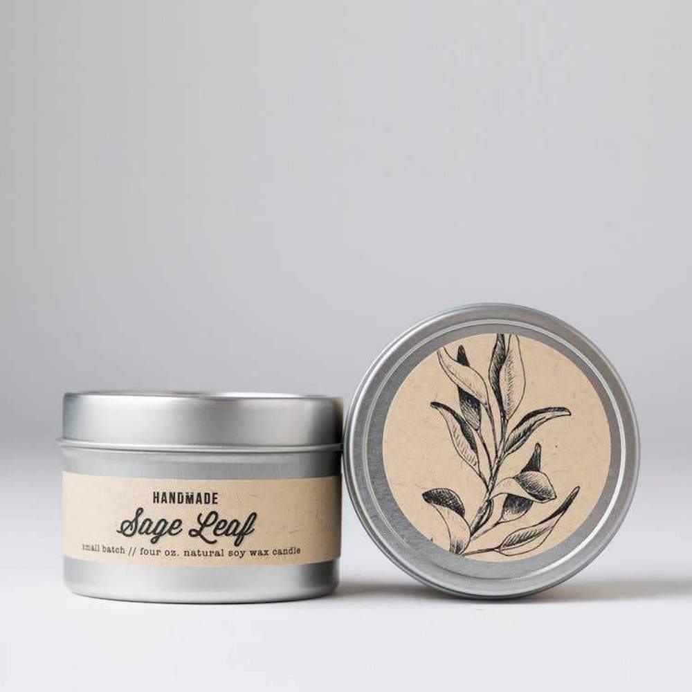 Sage Leaf: Clary Sage & Sea Salt - 4 oz Soy Candle