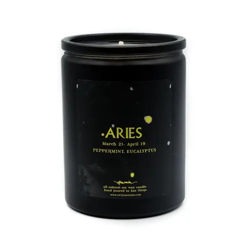 Aries: Peppermint & Eucalyptus - 12 Oz Soy Candle