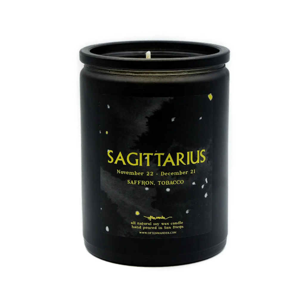 Sagitarius: Saffron and Tobacco. - 12 Oz Soy Candle