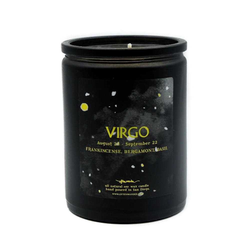 Virgo: Frankincense, Bergamot, & Basil - 12 Oz Soy Candle