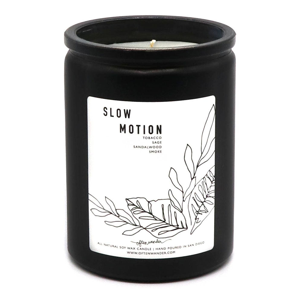 Slow Motion: Sage, Sandalwood, Tobacco, & Smoke - 12 oz Soy Candle