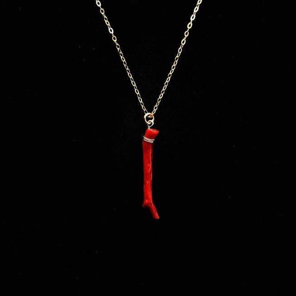 Italian Red Coral Branch Necklace